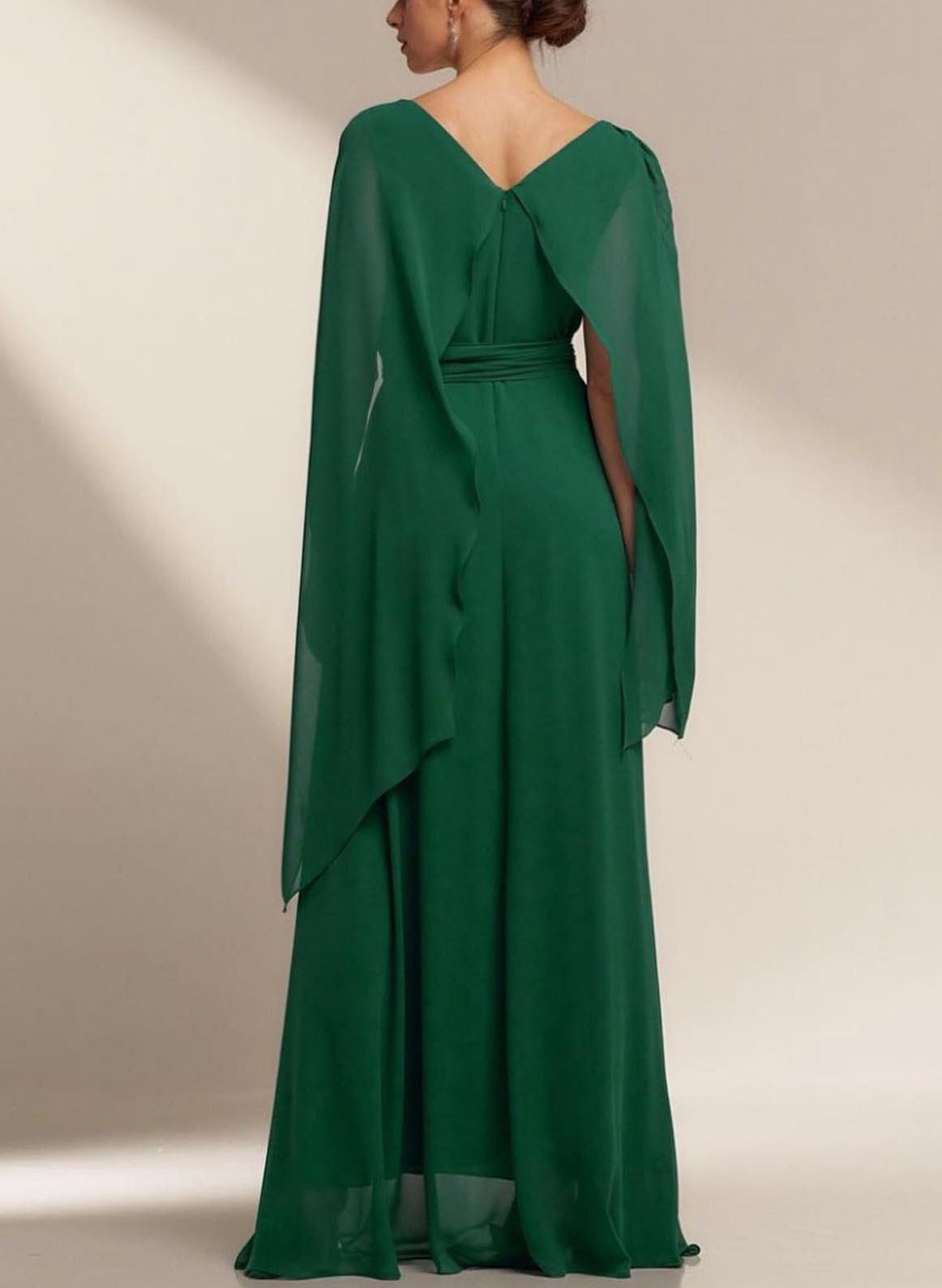 Elegant Wrap Chiffon A-Line Evening Dresses, supplier image 2