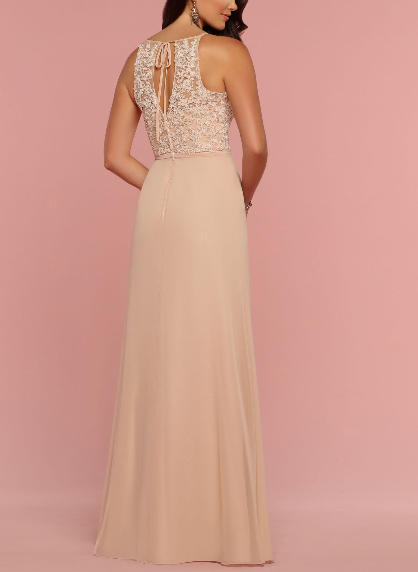 Lace A-Line Elegant Bridesmaid Dresses, image 2