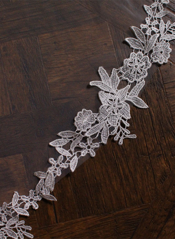 Lace Applique Edge Two-Tier Cathedral Bridal Veils
