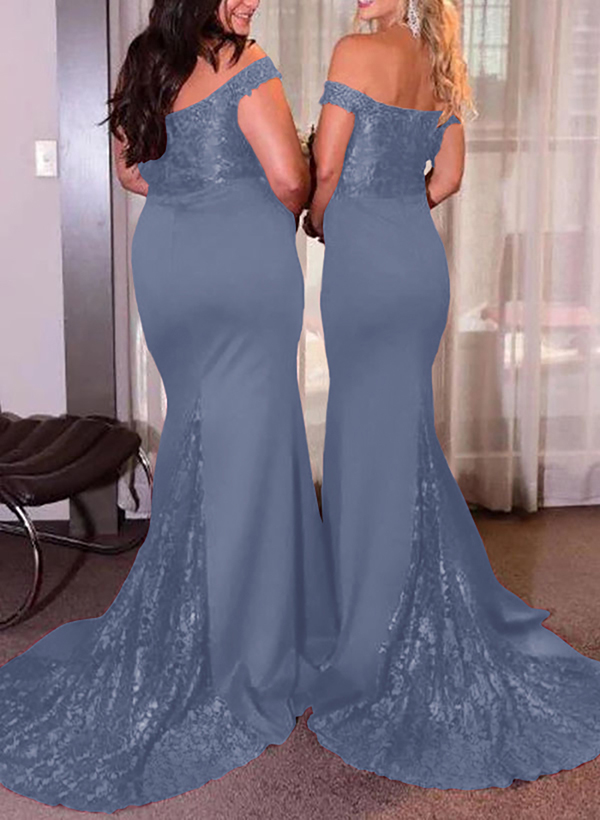 Trumpet/Mermaid Elastic Satin Bridesmaid Dresses With Sequins