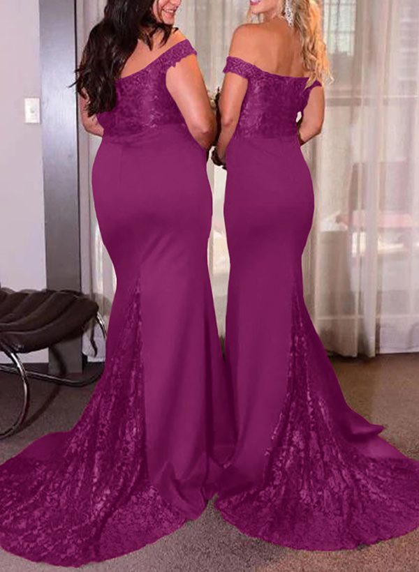 Trumpet/Mermaid Elastic Satin Bridesmaid Dresses With Sequins