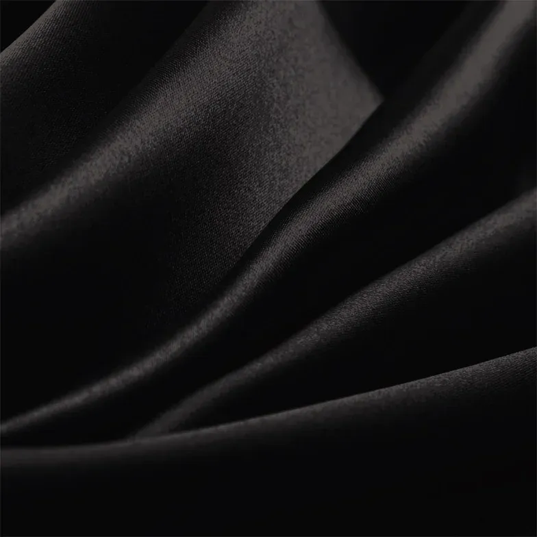 Black Charmeuse Fabric By The 1/2 Yard