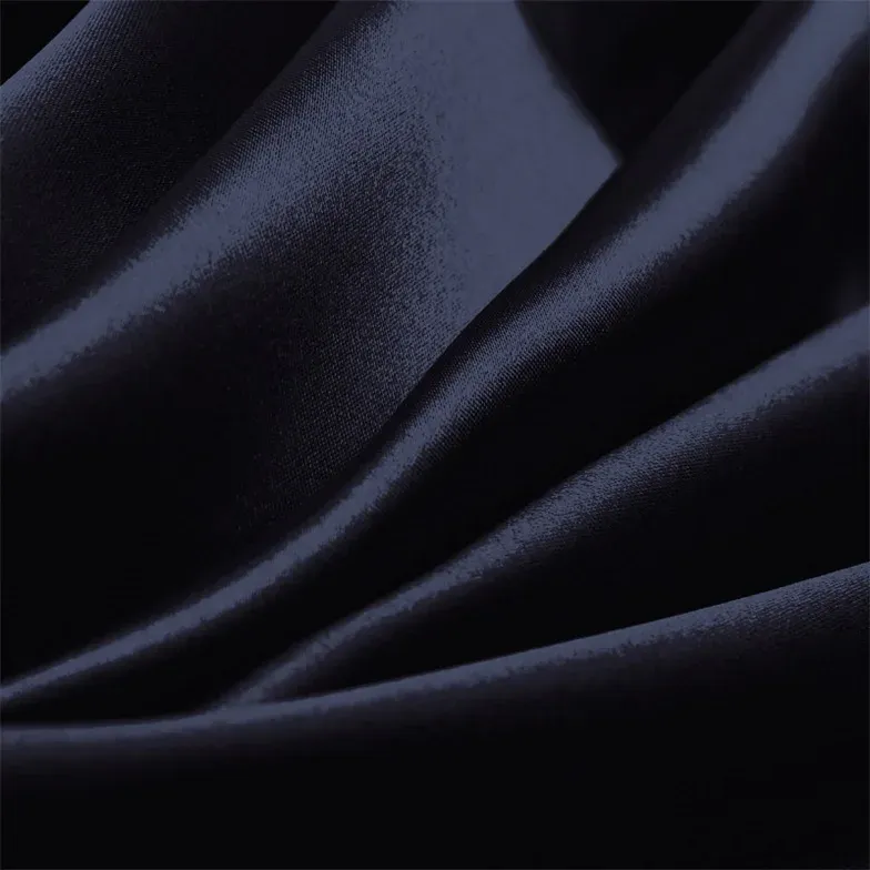 Dark Navy Charmeuse Fabric By The 1/2 Yard