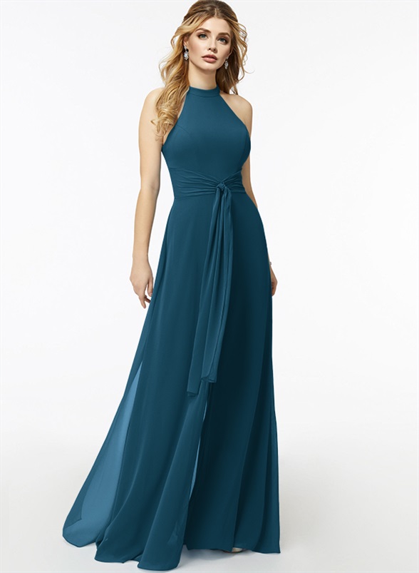 Jumpsuit/Pantsuit High Neck Bridesmaid Dresses With Cascading Ruffles, product image 8