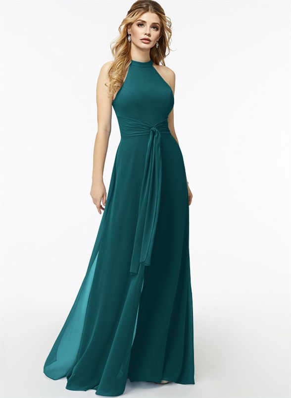 Jumpsuit/Pantsuit High Neck Bridesmaid Dresses With Cascading Ruffles, product image 46