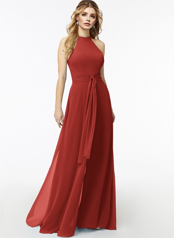 Jumpsuit/Pantsuit High Neck Bridesmaid Dresses With Cascading Ruffles, product image 20