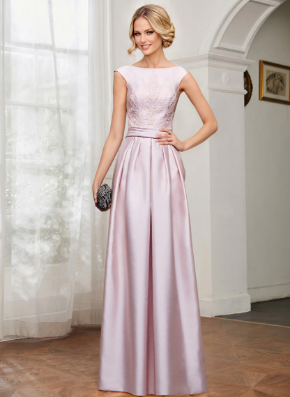Elegant Lace Satin A-Line Mother Of The Bride Dresses in As Picture, US2