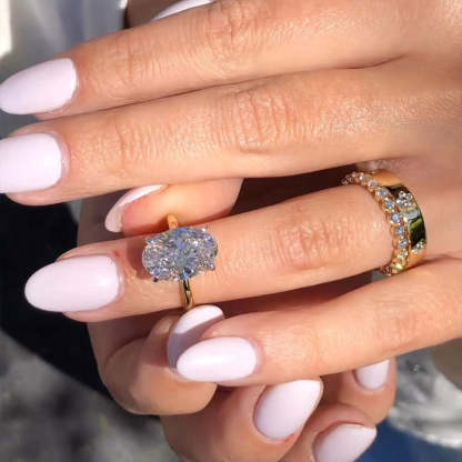 Noble Oval Cut 3PC Ring Set For Women