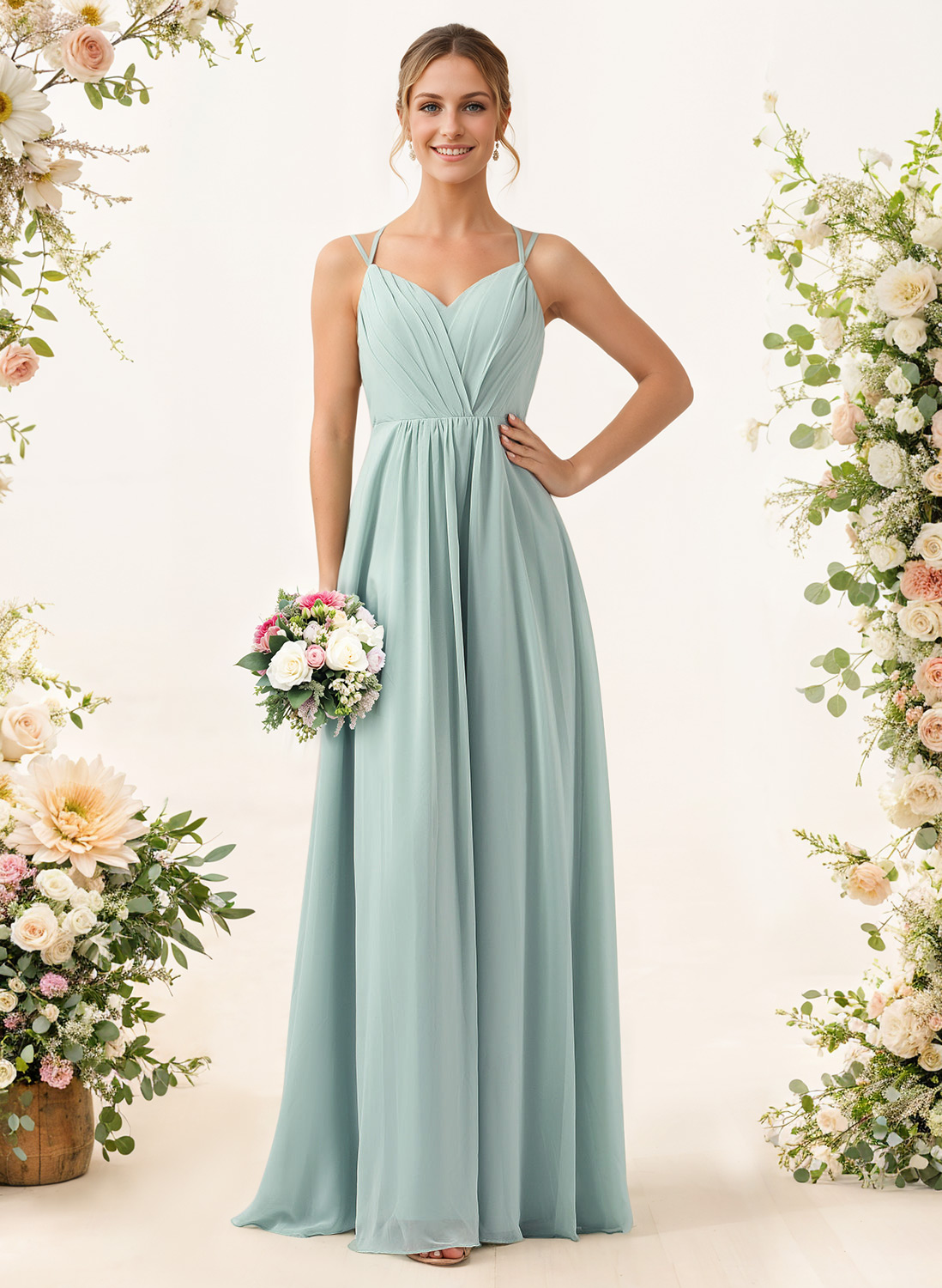 Lace Spaghetti Straps Convertible Bridesmaid Dresses (3 Styles To Wear), product image 2