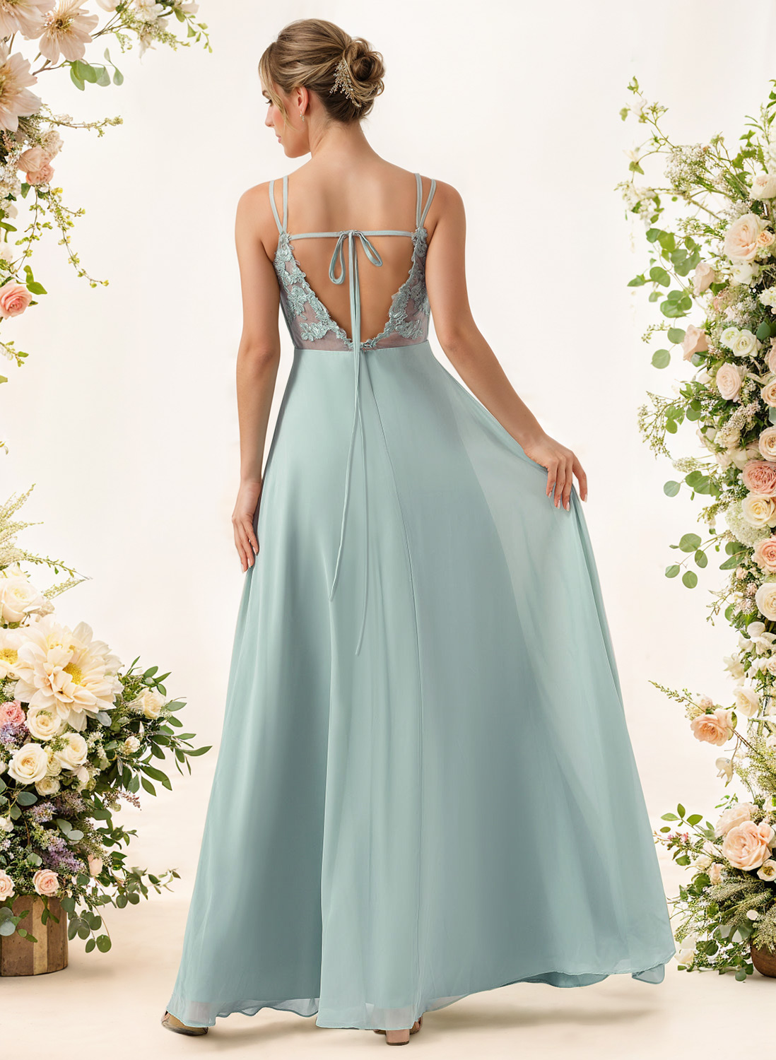 Lace Spaghetti Straps Convertible Bridesmaid Dresses (3 Styles To Wear), product image 3