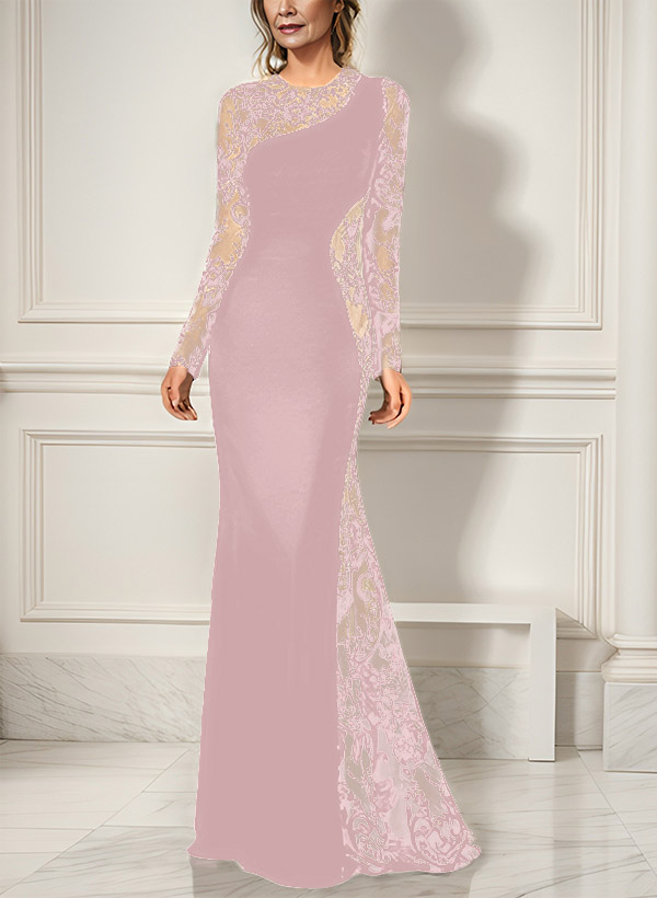 Trumpet/Mermaid Long Sleeves Lace/Elastic Satin Mother Of The Bride Dresses