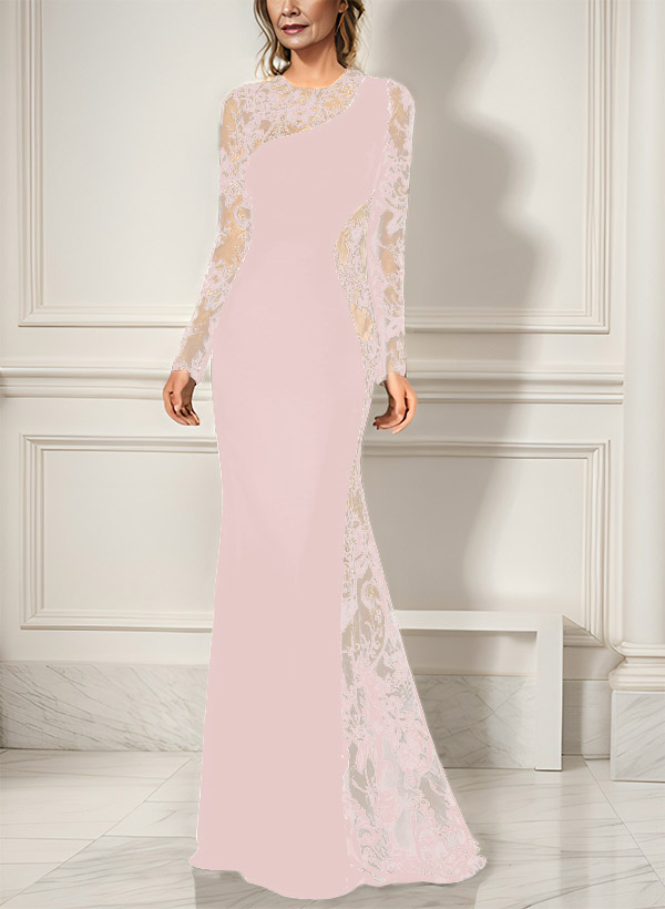 Trumpet/Mermaid Long Sleeves Lace/Elastic Satin Mother Of The Bride Dresses