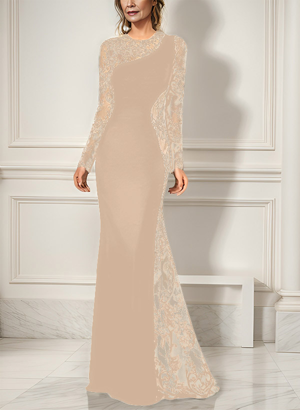 Trumpet/Mermaid Long Sleeves Lace/Elastic Satin Mother Of The Bride Dresses