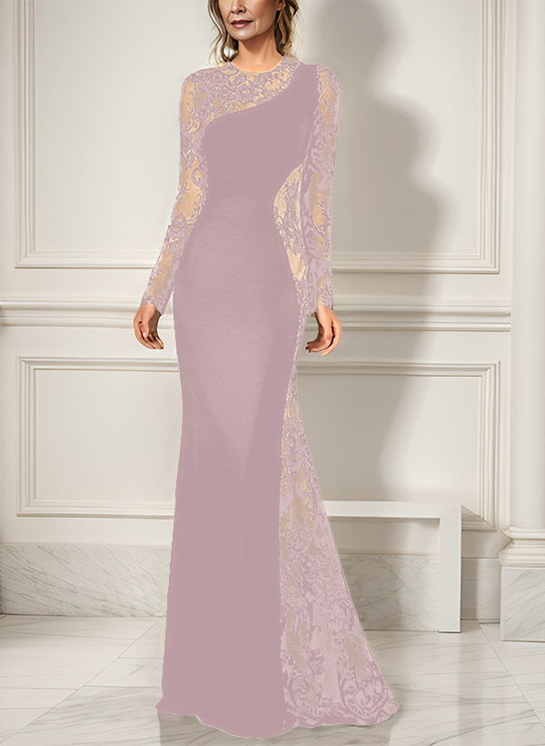 Trumpet/Mermaid Long Sleeves Lace/Elastic Satin Mother Of The Bride Dresses