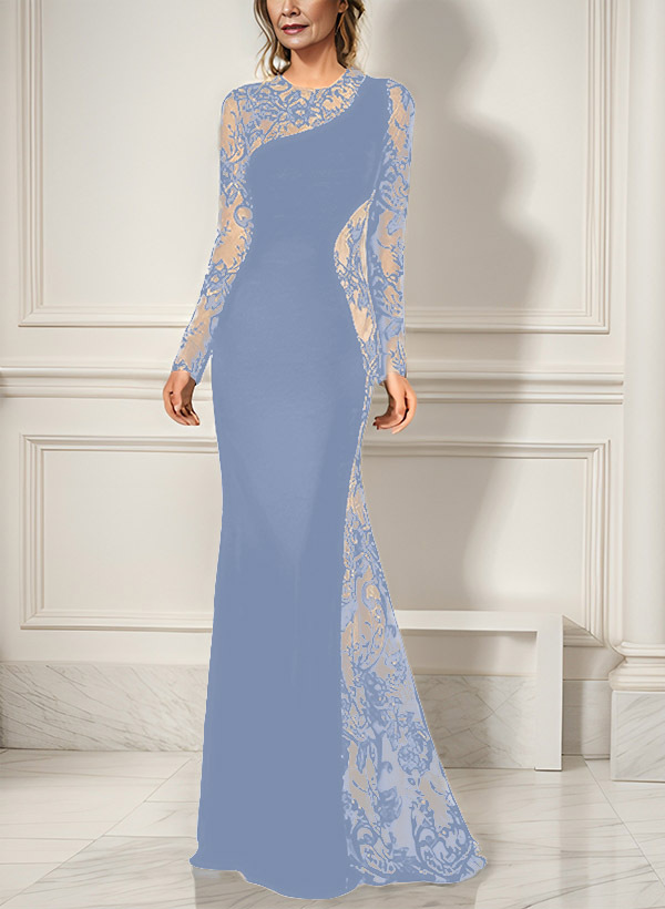 Trumpet/Mermaid Long Sleeves Lace/Elastic Satin Mother Of The Bride Dresses