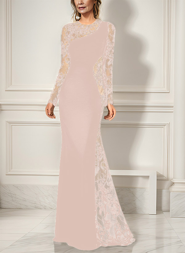 Trumpet/Mermaid Long Sleeves Lace/Elastic Satin Mother Of The Bride Dresses
