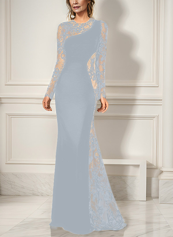 Trumpet/Mermaid Long Sleeves Lace/Elastic Satin Mother Of The Bride Dresses