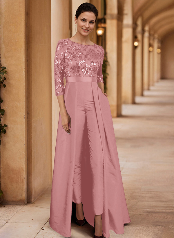 Jumpsuit/Pantsuit Satin/Sequined Mother Of The Bride Dresses With High Split