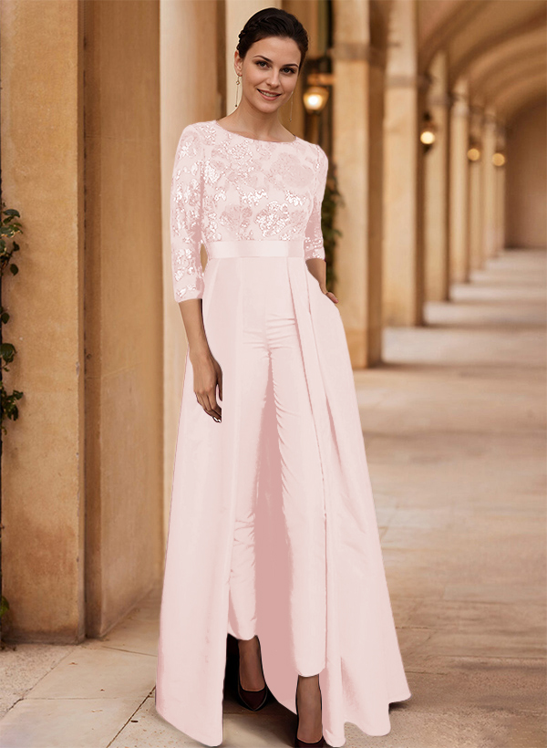 Jumpsuit/Pantsuit Satin/Sequined Mother Of The Bride Dresses With High Split