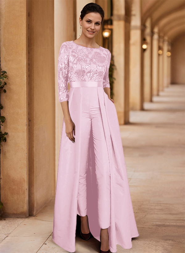 Jumpsuit/Pantsuit Satin/Sequined Mother Of The Bride Dresses With High Split