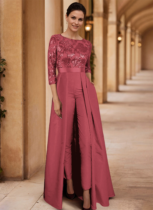 Jumpsuit/Pantsuit Satin/Sequined Mother Of The Bride Dresses With High Split