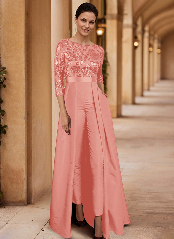 Jumpsuit/Pantsuit Satin/Sequined Mother Of The Bride Dresses With High Split