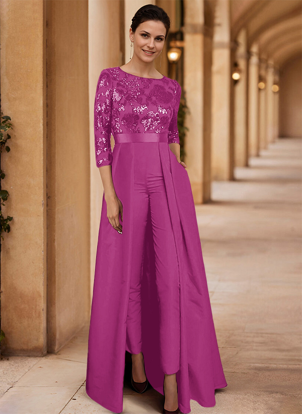 Jumpsuit/Pantsuit Satin/Sequined Mother Of The Bride Dresses With High Split
