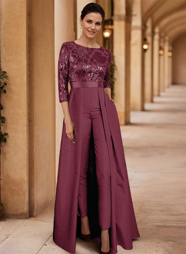 Jumpsuit/Pantsuit Satin/Sequined Mother Of The Bride Dresses With High Split