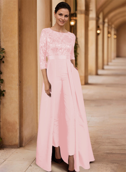Jumpsuit/Pantsuit Satin/Sequined Mother Of The Bride Dresses With High Split