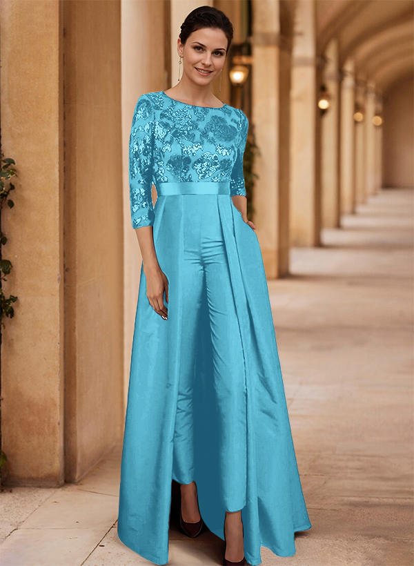 Jumpsuit/Pantsuit Satin/Sequined Mother Of The Bride Dresses With High Split