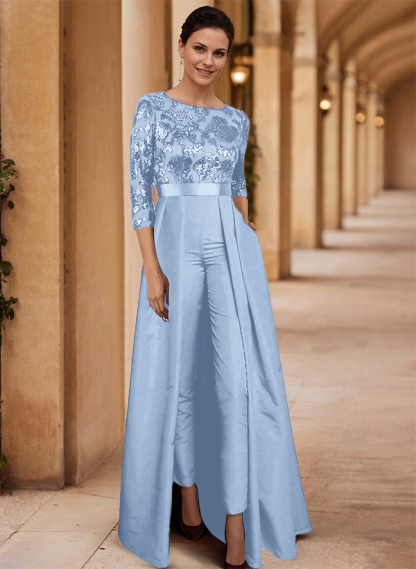 Jumpsuit/Pantsuit Satin/Sequined Mother Of The Bride Dresses With High Split