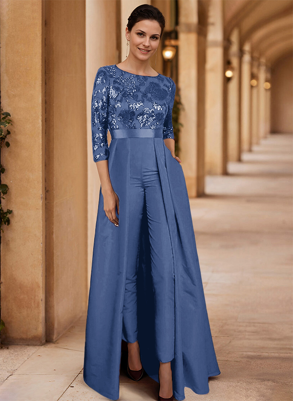 Jumpsuit/Pantsuit Satin/Sequined Mother Of The Bride Dresses With High Split