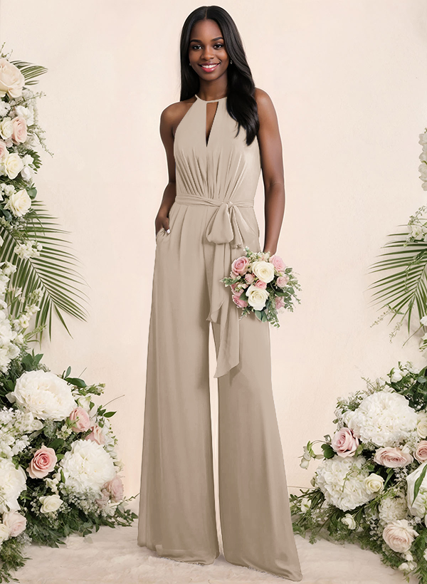 Jumpsuit/Pantsuit Elegant Bridesmaid Dresses With Sash, product image 64