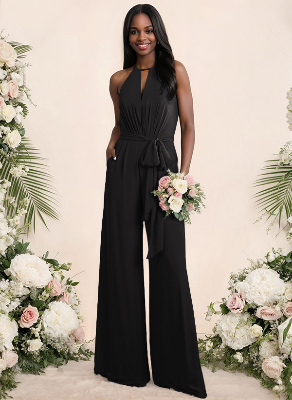 Jumpsuit/Pantsuit Elegant Bridesmaid Dresses With Sash, product image 62