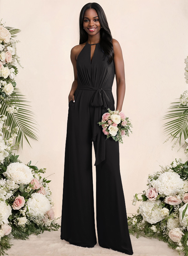 Jumpsuit/Pantsuit Elegant Bridesmaid Dresses With Sash, product image 62