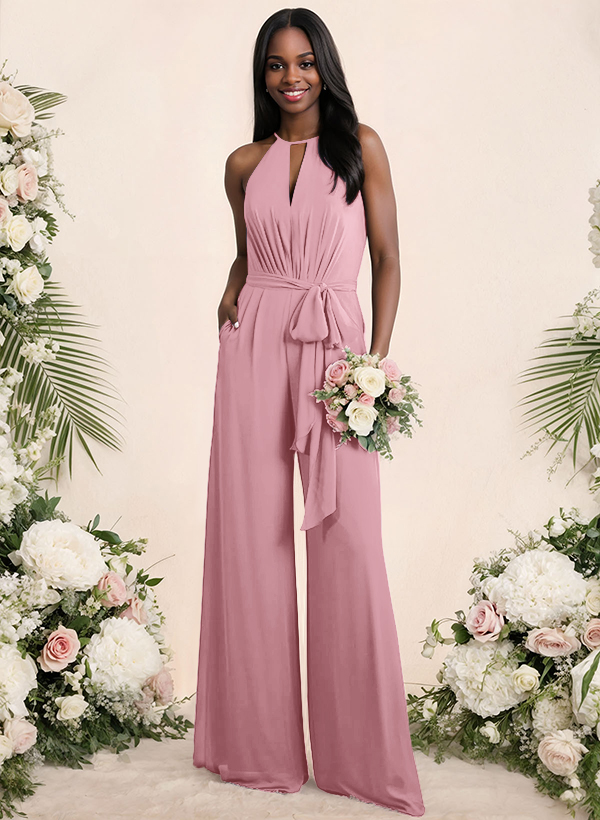 Jumpsuit/Pantsuit Elegant Bridesmaid Dresses With Sash, product image 25
