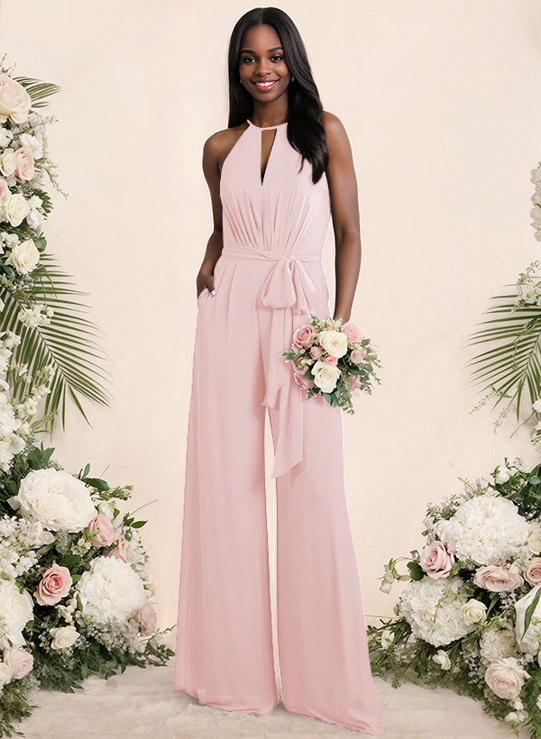 Jumpsuit/Pantsuit Elegant Bridesmaid Dresses With Sash, product image 28