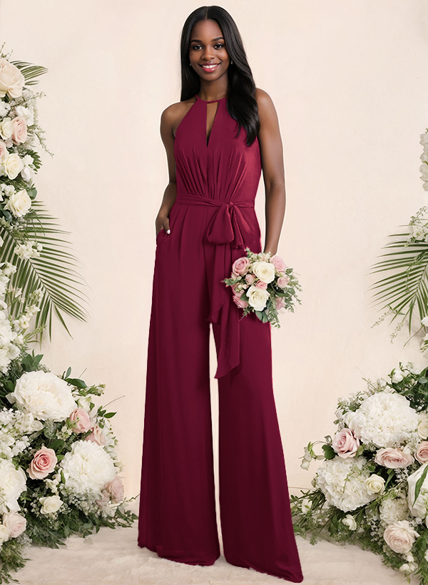 Jumpsuit/Pantsuit Elegant Bridesmaid Dresses With Sash, product image 17