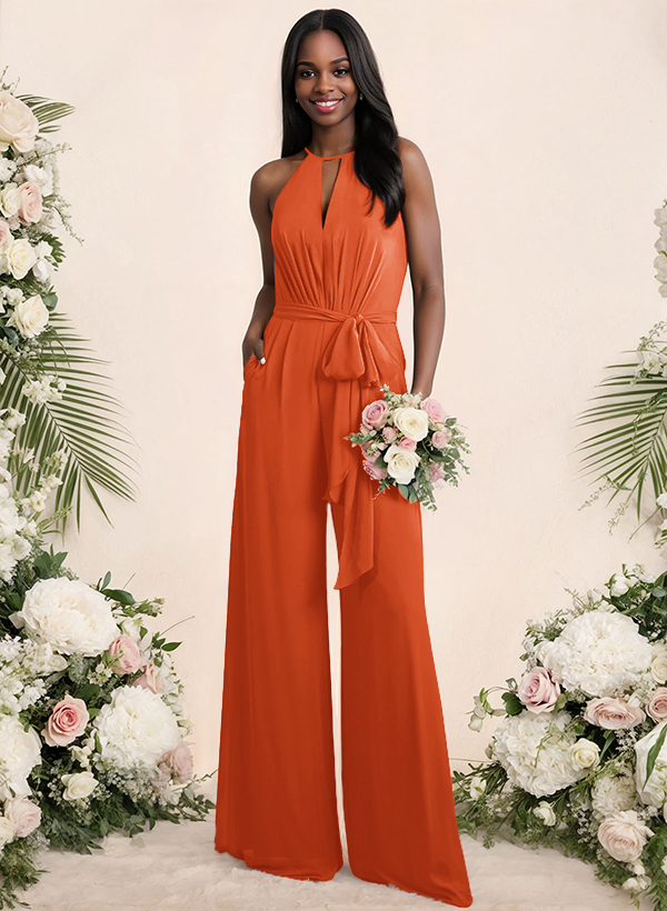 Jumpsuit/Pantsuit Elegant Bridesmaid Dresses With Sash, product image 65