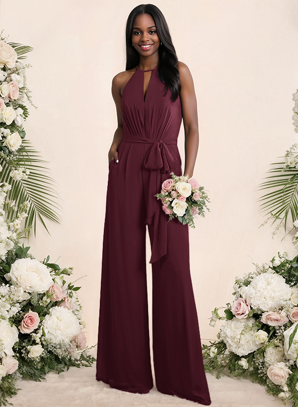 Jumpsuit/Pantsuit Elegant Bridesmaid Dresses With Sash, product image 16