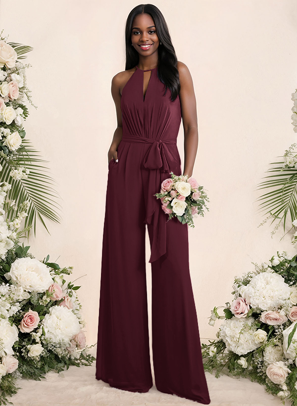 Jumpsuit/Pantsuit Elegant Bridesmaid Dresses With Sash, product image 16