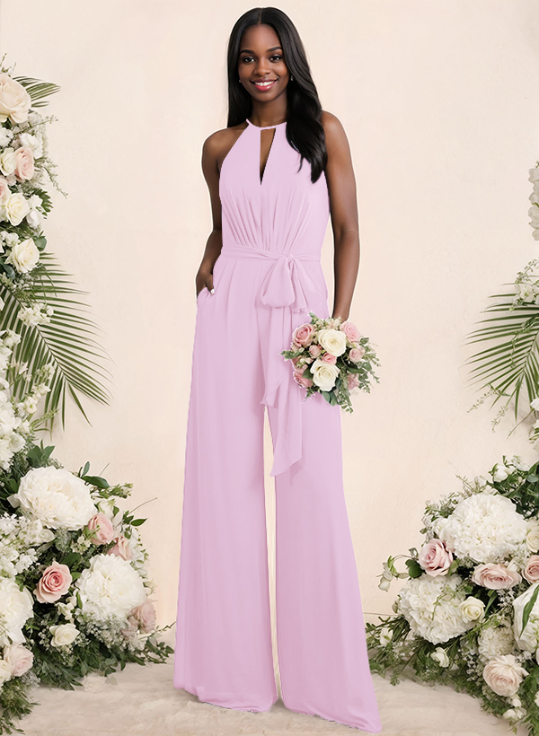 Jumpsuit/Pantsuit Elegant Bridesmaid Dresses With Sash, product image 29