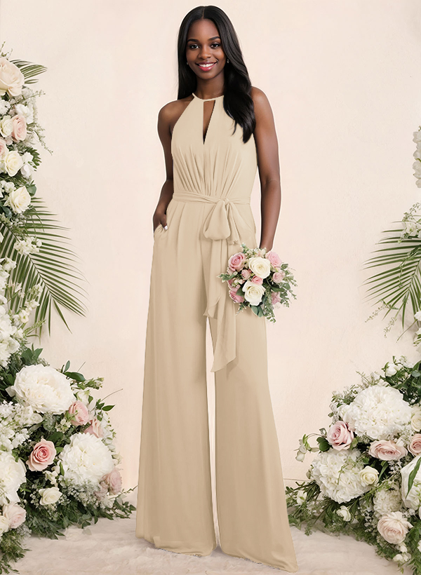 Jumpsuit/Pantsuit Elegant Bridesmaid Dresses With Sash, product image 51
