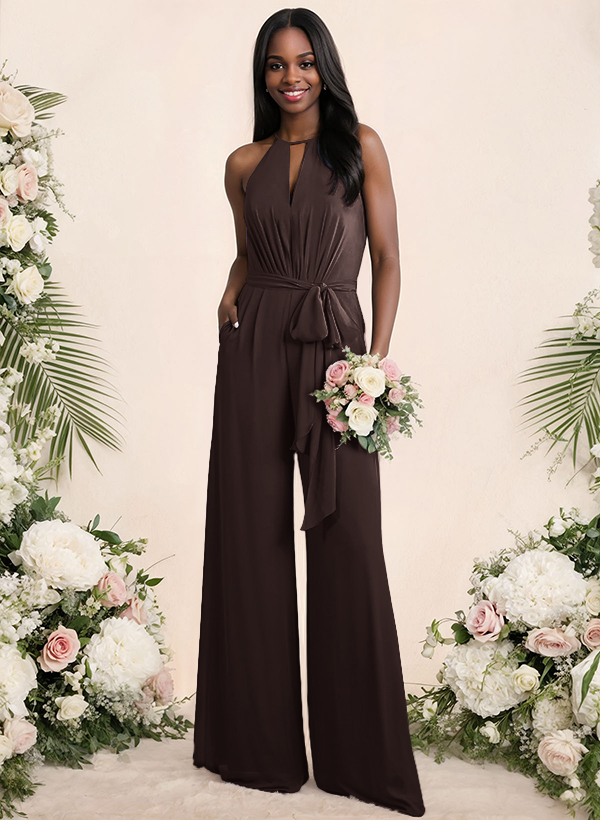 Jumpsuit/Pantsuit Elegant Bridesmaid Dresses With Sash, product image 57