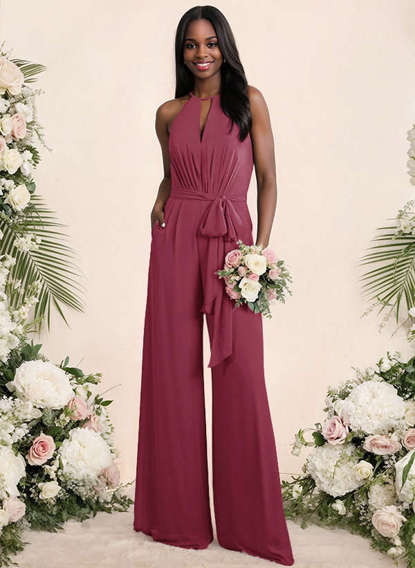Jumpsuit/Pantsuit Elegant Bridesmaid Dresses With Sash, product image 18