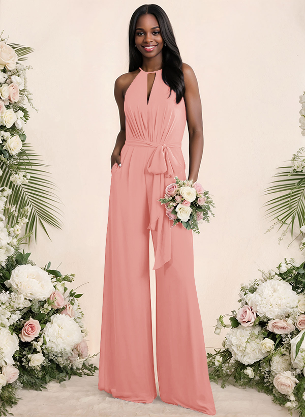 Jumpsuit/Pantsuit Elegant Bridesmaid Dresses With Sash, product image 27