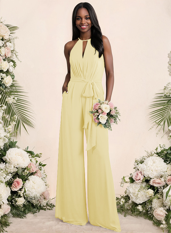 Jumpsuit/Pantsuit Elegant Bridesmaid Dresses With Sash, product image 53