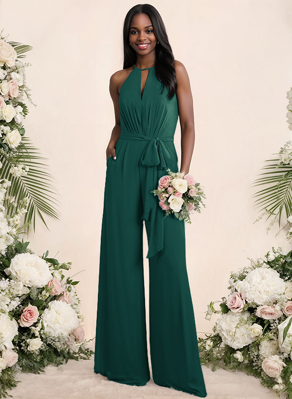 Jumpsuit/Pantsuit Elegant Bridesmaid Dresses With Sash, product image 43