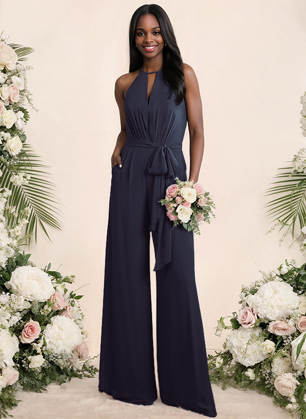 Jumpsuit/Pantsuit Elegant Bridesmaid Dresses With Sash, product image 4