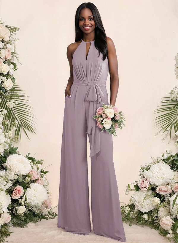 Jumpsuit/Pantsuit Elegant Bridesmaid Dresses With Sash, product image 30